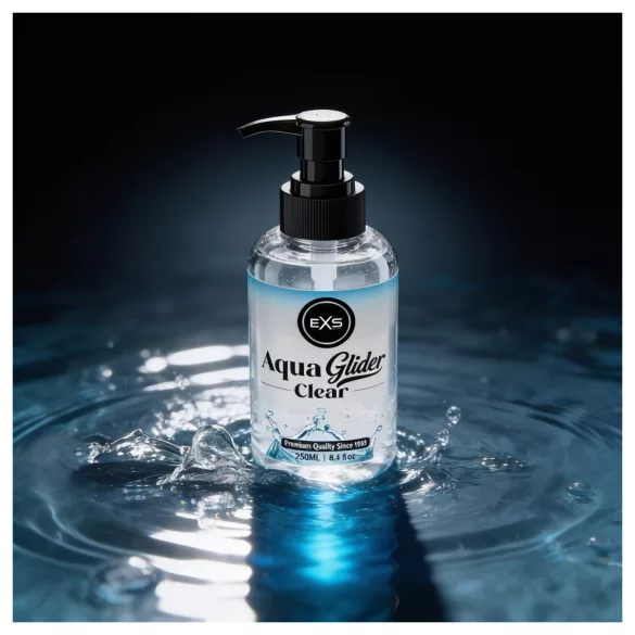 EXS AquaGlider Clear - transparent water-based lubricant in pump bottle (250ml)