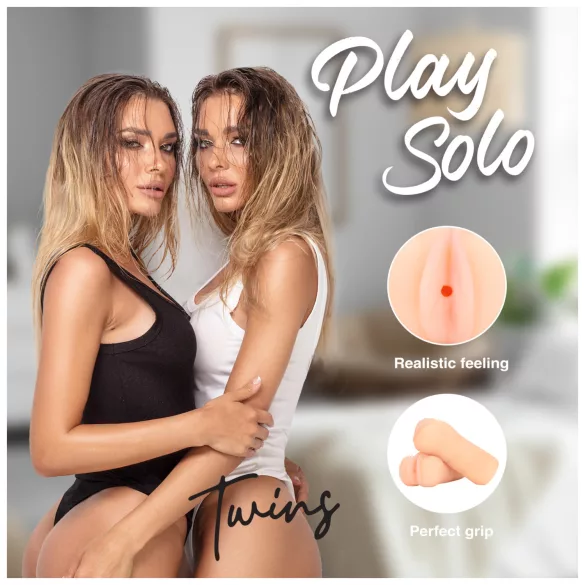 S-Line Twins - lifelike vagina masturbators (flesh-coloured) - set of 2