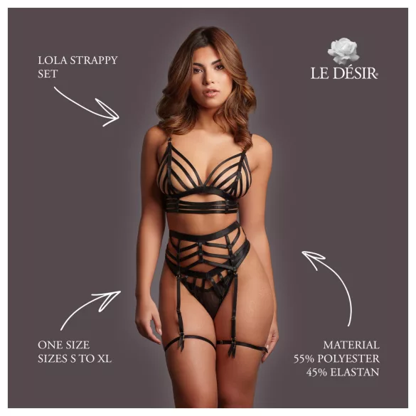 Le Désir Lola - strappy bra set (black)
