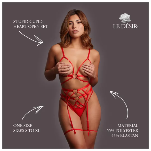 Le Désir Stupid Cupid - open heart set (red)