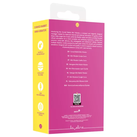 Loveline - curved bunny mini vibrator (pink)