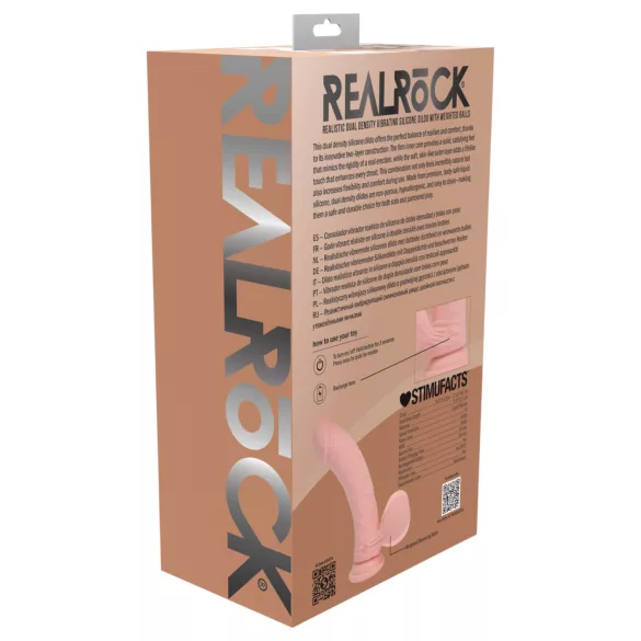 RealRock - dual-density realistic vibrator (flesh coloured) - 15 cm