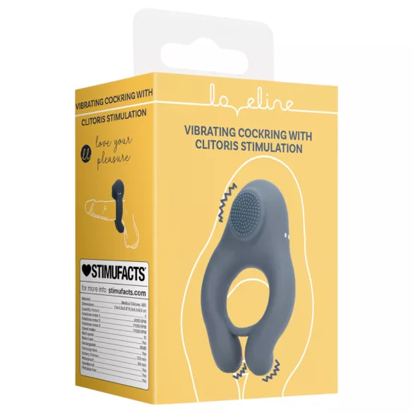 Loveline - Vibrating Penis Ring with Clitoral Stimulator (Gray)