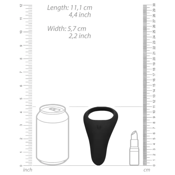 Loveline - Rechargeable Vibrating Black Penis & Testicle Ring