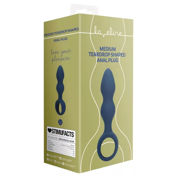 Loveline - Blue Ringed Anal Dildo - Medium Size