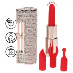 Loveline Angel - lipstick vibrator with 4 attachments (pink)