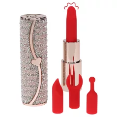Loveline Candy - lipstick vibrator with 4 attachments (pink)