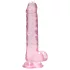 REALROCK - Pink Transparent Lifelike Dildo (17cm)
