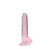 REALROCK - Pink Transparent Lifelike Dildo (17cm)