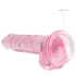 REALROCK - Pink Transparent Lifelike Dildo (17cm)