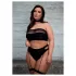 Le Désir Plus Size - 3-Piece Lingerie Set - Black (XL-4XL)