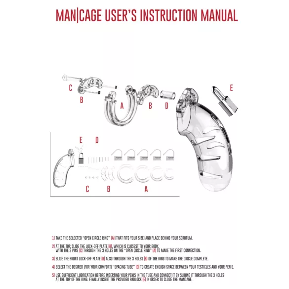 ManCage - Model 13 penis cage (transparent) - 6.5 cm