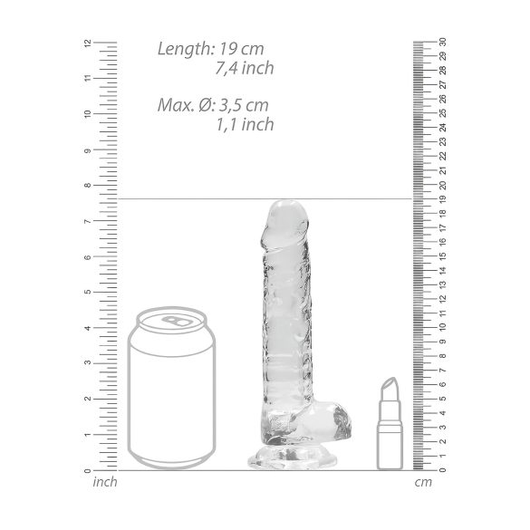 REALROCK - Clear Lifelike Dildo - Transparent (17cm)