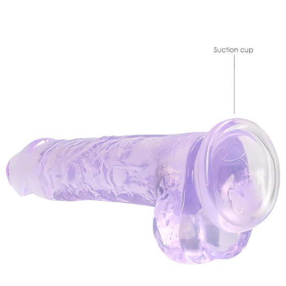 REALROCK - Lifelike Purple Dildo - Transparent (19cm)