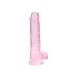REALROCK - Lifelike Transparent Dildo - Pink (19cm)
