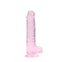 REALROCK - Lifelike Transparent Dildo - Pink (19cm)