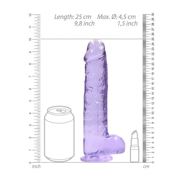 REALROCK - Lifelike Transparent Dildo - Purple (22cm)
