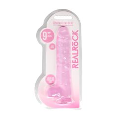 REALROCK - Transparent Lifelike Dildo - Pink (22cm)