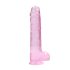 REALROCK - Transparent Lifelike Dildo - Pink (22cm)