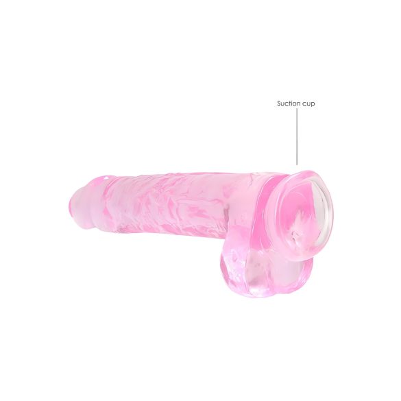 REALROCK - Transparent Lifelike Dildo - Pink (22cm)