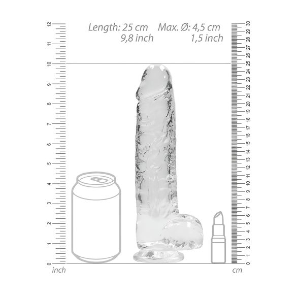 REALROCK - Transparent Lifelike Dildo - Clear (22cm)