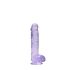 REALROCK - Lifelike Transparent Dildo - Purple (15cm)