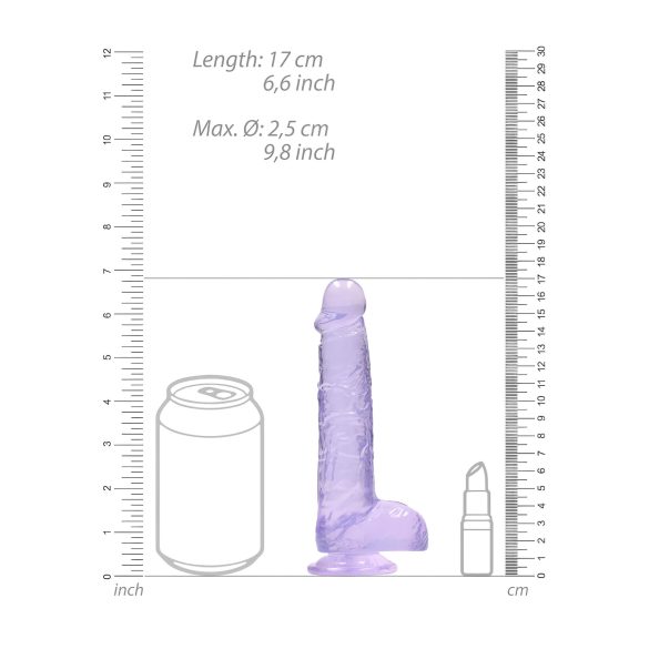 REALROCK - Lifelike Transparent Dildo - Purple (15cm)