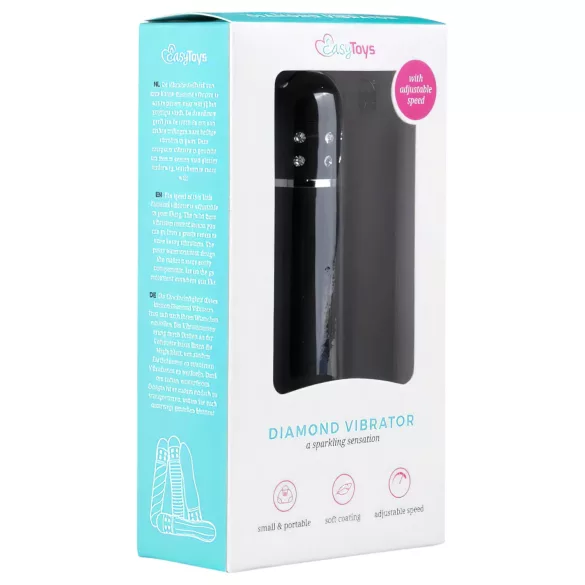 Easytoys Diamond Curved - Mini Black Wand Vibrator