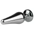 EasyToys Metal No.11 - silver anal plug with pink gem, cone-shaped (3.5 cm)