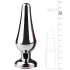 EasyToys Metal No.11 - silver anal plug with pink gem, cone-shaped (3.5 cm)