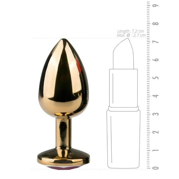 EasyToys Metal No.1 - Gold Anal Plug with Purple Gem (2.5cm)