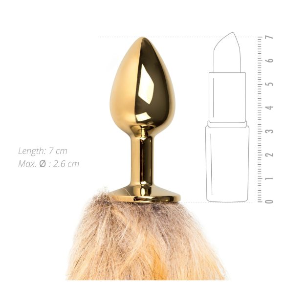 EasyToys Fox Tail No.1 - Metal Anal Plug with Red-Gold Fox Tail