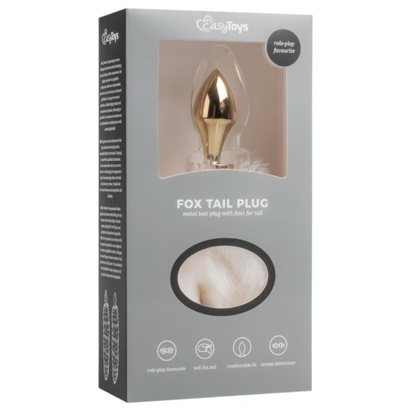 Easytoys Fox NO13 - Metal Anal Plug with Gold & White Fox Tail