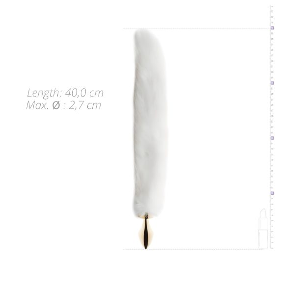 Easytoys Fox NO13 - Metal Anal Plug with Gold & White Fox Tail