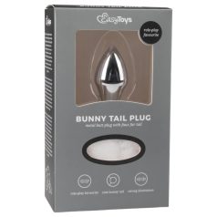   Easytoys Bunny NO1 - Metal Anal Plug with Bunny Tail (Silver-White)