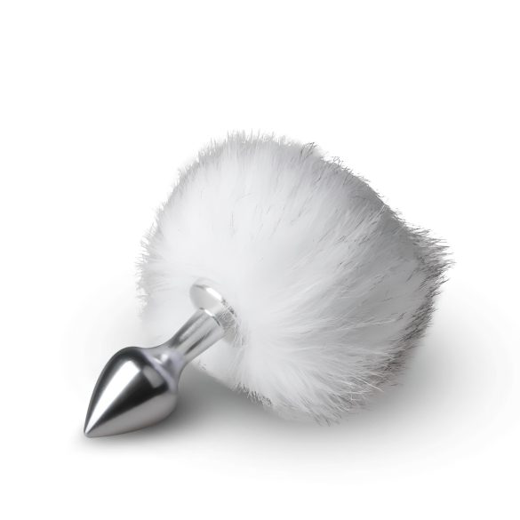 Easytoys Bunny NO1 - Metal Anal Plug with Bunny Tail (Silver-White)