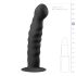 EasyToys Ribbed - Suction Cup Anal Dildo (14cm) - Black