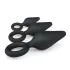 Easytoys - Ringed Anal Plug Set - 3 Pieces (Black)