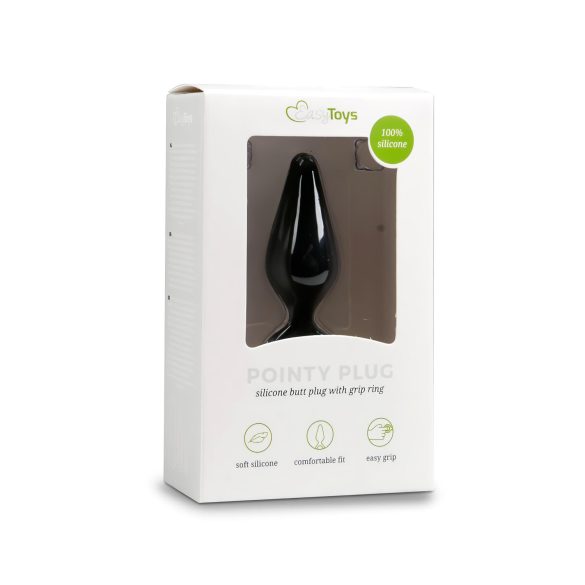 EasyToys Ringed Anal Plug - Medium (Black)