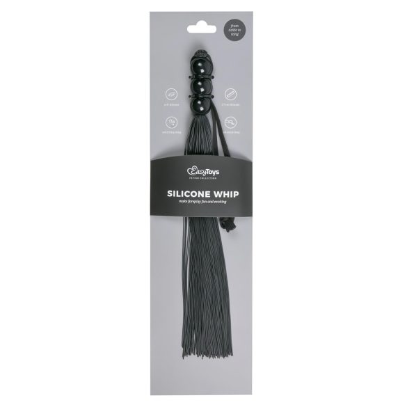 Easytoys Silicone Whip - Black Silicone Flogger