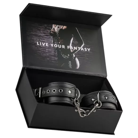 Easytoys - Black Faux Leather Handcuffs