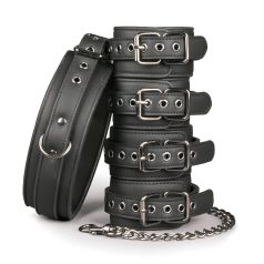 Easytoys - Black Collar, Wrist & Ankle Restraint Set