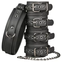 Easytoys - Black Collar, Wrist & Ankle Restraint Set