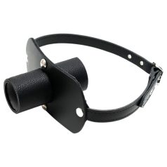Rimba - Genuine Leather Mouth Gag with Tube (Black)