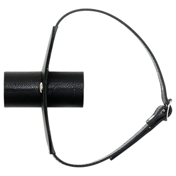 Rimba - Genuine Leather Mouth Gag with Tube (Black)