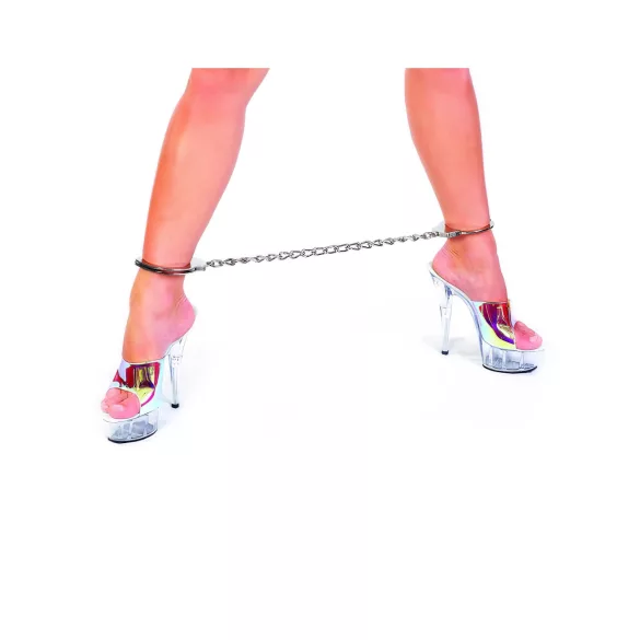 Rimba - Long Chain Steel Ankle Cuffs (Silver) - Set of 2