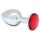 Rimba XS - Silver Metal Anal Plug with Red Gem