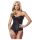 Amorable - printed corset and thong (black)