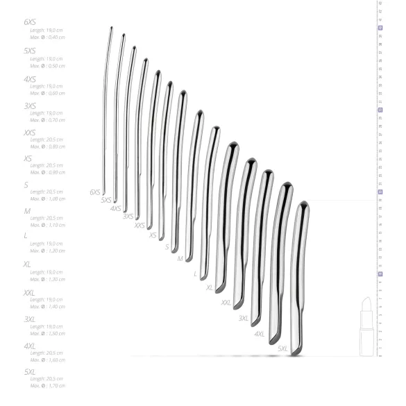 SINNER 174 – Curved Steel Dilator Set (14 Pieces)