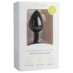 Easytoys Diamond - Black Small Anal Plug with White Gem